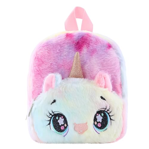 Hifot Plüsch Einhorn Rucksack für Kleine Mädchen, Kindergarten Büchertasche Netter Weicher Schultasche Mini Reisetasche Einhörner Geschenke Rucksäcke für Kinder Mädchen 2-7Jährige von Hifot