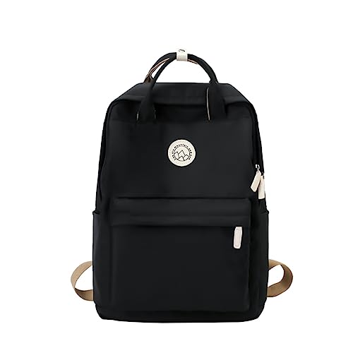 Leichter Rucksack für Männer und Frauen Schultasche für 14-Zoll-Laptop Lässiger College-Daypack mit Verstellbarem Schultergurt Leichter Rucksack für Schule Arbeit Reisen Outdoor (Schwarz) von Hileyu