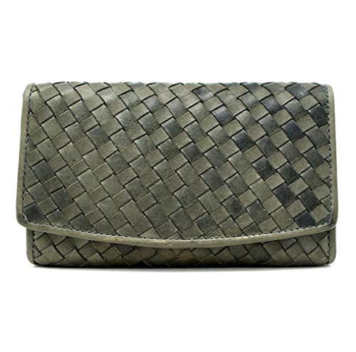 HILL BURRY • Damen Geldbörse aus Leder mit RFID-Schutz HB6901 (Graugrün) von Hill Burry
