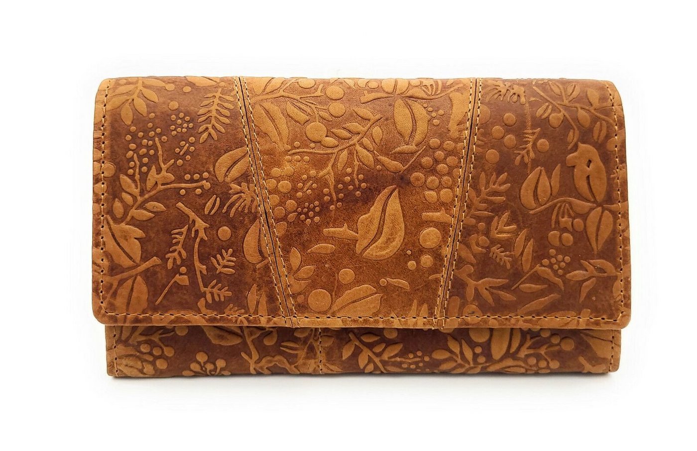 Hill Burry Geldbörse echt Leder Damen Portemonnaie mit RFID Schutz, tolle florale Prägung von Hill Burry