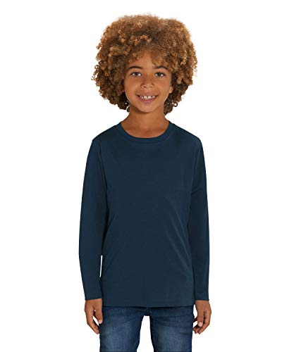 Hilltop Hochwertiges Kinder Langarmshirt, 100% Baumwolle für Mädchen und Jungen. Eignet sich hervorragend zum bedrucken. (z.B.: mit Transfer-Folien/Textilfolien), Size:110/116, Color:French Navy von Hilltop