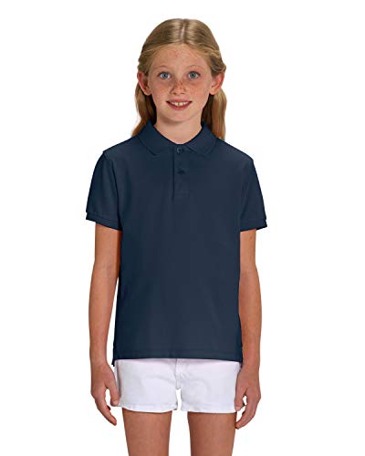 Hilltop Hochwertiges Kinder Poloshirt aus 100% Bio-Baumwolle für Mädchen und Jungen. Eignet sich hervorragend zum bedrucken. (z.B.: mit Transfer-Folien/Textilfolien), Size:134/146, Color:French Navy von Hilltop