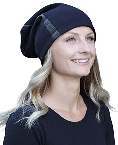 Hilltop Klassische Baumwoll Slouch Long Beanie, weich und angenehm, für Damen und Herren, Schwarz von Hilltop