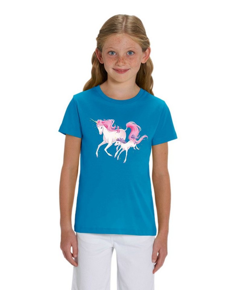 Hilltop Print-Shirt Hochwertiges Kinder Mädchen T-Shirt aus Bio Baumwolle Einhorn Motiv von Hilltop