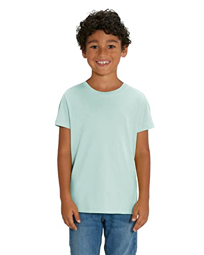 Hochwertiges Kinder T-Shirt aus 100% Bio-Baumwolle für Mädchen und Jungen. Eignet Sich hervorragend zum Bedrucken. (z.B.: mit Transfer-Folien/Textilfolien), Size:110/116, Color:Caribbean Blue von Hilltop