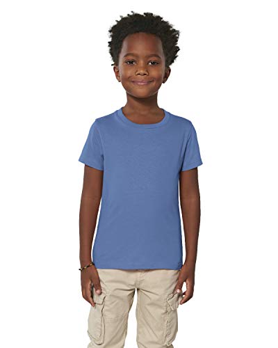 Hochwertiges Kinder T-Shirt aus 100% Bio-Baumwolle für Mädchen und Jungen. Eignet Sich hervorragend zum Bedrucken. (z.B.: mit Transfer-Folien/Textilfolien), Size:110/116, Color:Bright Blue von Hilltop