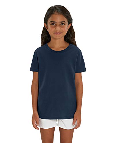 Hochwertiges Kinder T-Shirt aus 100% Bio-Baumwolle für Mädchen und Jungen. Eignet sich hervorragend zum bedrucken. (z.B.: mit Transfer-folien/Textilfolien), Size:134/146, Color:French Navy von Hilltop
