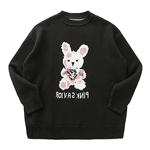 Himifashion Damen Harajuku Strickpullover Niedlich Häschen Strickwaren Tops Mädchen Teenager Lose Pullover Sweater, Langärmlig, M von Himifashion