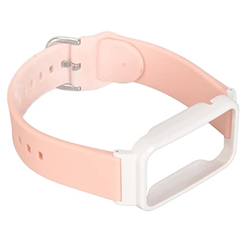 Hiraith Uhrenarmband-Stoßfängergehäuse, Stilvolles und Flexibles Ersatz-Uhrenarmband aus Silikon, Verstellbar, Sicher für Übungen (Rosa-weißes Gehäuse) von Hiraith