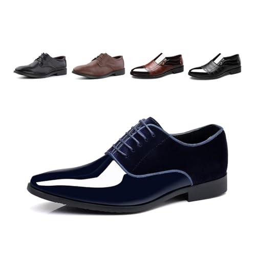 Hitmars Lederschuhe Herren Anzugschuhe Business Oxford Schuhe Lackleder Derby Brogue Schnürhalbschuhe Smoking Hochzeit FL1813 Blau EU 39, FEILG1813BL39 2 Hitmars Lederschuhe Herren Anzugschuhe Business Oxford Schuhe Lackleder Derby Brogue Schnürhalbschuhe Smoking Hochzeit FL1813 Blau EU 39, FEILG1813BL39 2 von Hitmars