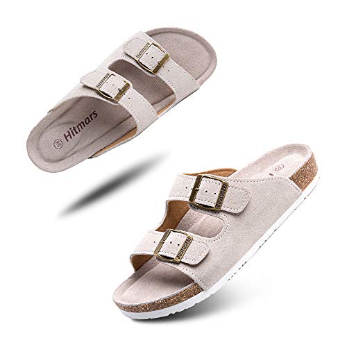 Hitmars Pantoletten Damen Herren Sandalen Zehentrenner Fußbett Bequeme Flach Korkfußbett Offene Schnalle Sommer Hausschuhe Frauen Beige 41 EU Hitmars Pantoletten Damen Herren Sandalen Zehentrenner Fußbett Bequeme Flach Korkfußbett Offene Schnalle Sommer Hausschuhe Frauen Beige 41 EU von Hitmars