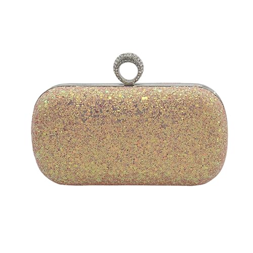 Hixingo Damen Cocktail Abendtasche Elegante Kette Tasche Clutch Bag für Frauen Kleine Glitzer Handtasche Party Clutch Geldbörse für Hochzeit Parteien Abschlussball (Khaki,19x11x5cm) von Hixingo