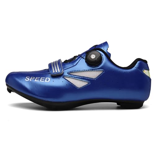 Hixingo Fahrradschuhe Herren Damen MTB Radsportschuhe Rennradschuh, Blau Mountainbike Schuhe Sneaker Atmungsaktive Outdoor-Radschuhe Fahrrad Schuhe, SPD-SL/SPD Kompatibles, 38 EU von Hixingo