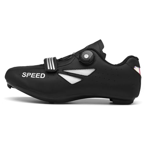 Hixingo Fahrradschuhe Herren Damen MTB Radsportschuhe Rennradschuh, Schwarz Mountainbike Schuhe Sneaker Atmungsaktive Outdoor-Radschuhe Fahrrad Schuhe, SPD-SL/SPD Kompatibles, 42 EU von Hixingo