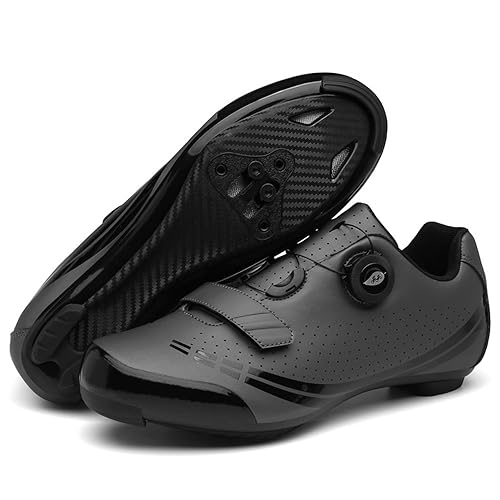 Hixingo Fahrradschuhe Radsportschuhe Herren Damen Einfach Radsportschuhe Rennradschuh, Kompatibel Look SPD SPD-SL, Anti-Skid Atmungsaktiv Unisex Rennrad MTB Radschuhe von Hixingo