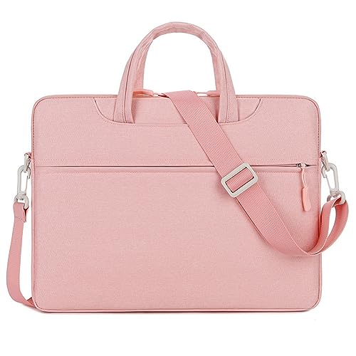 Hixingo Laptop-Handtasche für Frauen 14 15 Zoll Aktentasche Große Computer-Umhängetasche Professionelle Arbeitstasche Messenger Bag Laptoptasche Schultertasche Kompatibel (15’,Rosa (Schultergurt)) von Hixingo