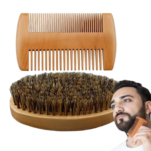 Hlagmix Bartbürste Und Kamm Für Männer, Natürliche Wildschweinborsten Bart Schnurrbart Bürste Und Kamm Set, Ergonomische Styling Werkzeuge Pflegezubehör Für Vater Großvater Ehemann Hlagmix Bartbürste Und Kamm Für Männer, Natürliche Wildschweinborsten Bart Schnurrbart Bürste Und Kamm Set, Ergonomische Styling Werkzeuge Pflegezubehör Für Vater Großvater Ehemann von Hlagmix