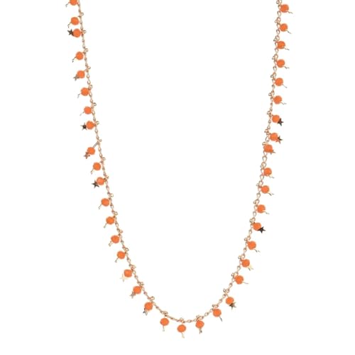 Halskette Ketten Schmuck Herren Frauen Anhänger Necklace Boho Sterne Kristallsteine ​​Ketten Halskette Kette Halskette Femme Orange von Hmsanase