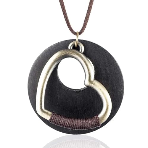 Halskette Ketten Schmuck Herren Frauen Anhänger Necklace Damen Halsaufhängung Goth Statement Herz Anhänger Halskette Schwarz von Hmsanase