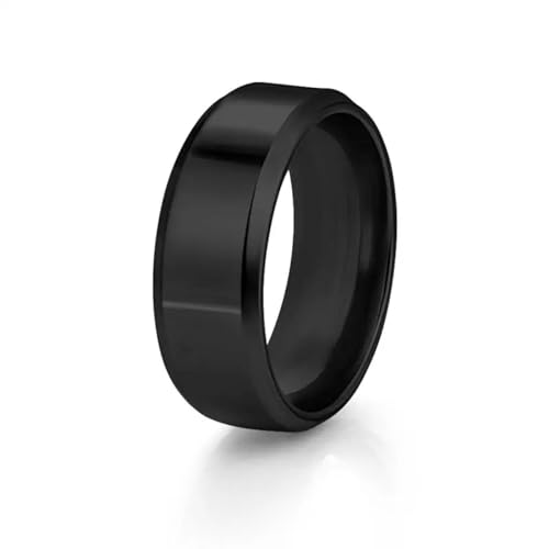 Hmsanase Ring Ringe Damen Bijouterie Herren Einfache Ringe Für Männer Und Frauen, Schwarze Ringe, Hochzeit, Verlobung, Band, Matt, Männlich, 12 Schwarz von Hmsanase