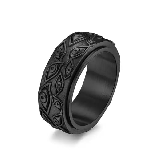 Hmsanase Ring Ringe Damen Bijouterie Herren Geschnitzte Augen Herren Ring Vintage Punk Finger Rock Kultur Ring Unisex Männer Frauen Party 12 Schwarz von Hmsanase