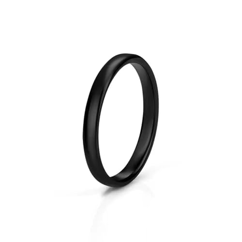 Hmsanase Ring Ringe Damen Bijouterie Herren Hellschwarz-Weiße Ringe Für Damen Und Herren, Ring Mit Glatter Schnittoberfläche, Damenring 9, Schwarz von Hmsanase