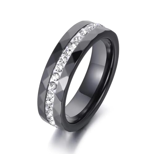 Hmsanase Ring Ringe Damen Bijouterie Herren Klassische Weiße Und Schwarze Ringe Zur Hochzeit, Verlobungsringe Für Damen, 9 Stück, Schwarz von Hmsanase