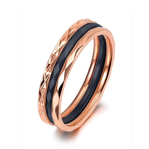 Hmsanase Ring Ringe Damen Bijouterie Herren Klassischer Weiß/Schwarzer Ring, Kristall-Hochzeits-Verlobungsringe Für Frauen 8 R19135R-Schwarz von Hmsanase