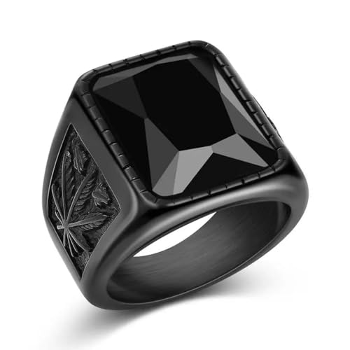 Hmsanase Ring Ringe Damen Bijouterie Herren Männer Hiphop Punk Ring Schwarz/Rot Stein Ring Rock Männlich Eheringe 11 Schwarz von Hmsanase