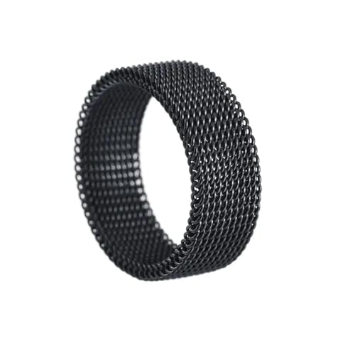 Hmsanase Ring Ringe Damen Bijouterie Herren Mesh-Ring-Design, Schlichtes Hip-Hop-Paar Für Damen Und Herren, Temperament, Ehering, Valentinstagsgeschenk, 12, Schwarz von Hmsanase