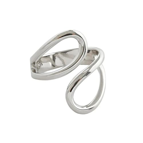 Hmsanase Ring Ringe Damen Bijouterie Herren Ringe Für Damen Und Herren, Unregelmäßig, Geometrisch, Hohl, Offener Ring, Party, Schwarz von Hmsanase