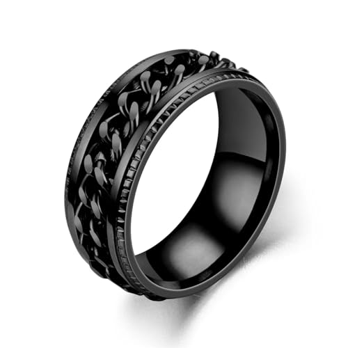 Hmsanase Ring Ringe Damen Bijouterie Herren Ringe Für Männer Und Frauen, Ringe Mit Schrift, Religiöses Gebet, 6 Stück, Schwarz von Hmsanase