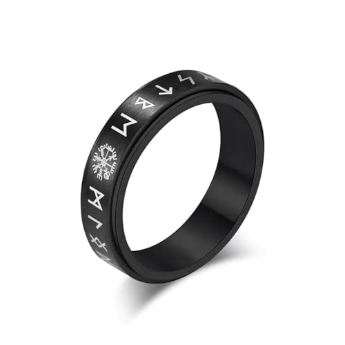 Hmsanase Ring Ringe Damen Bijouterie Herren Weihnachten Schneeflocke Muster Paare Ringe Geschenk Männer Frauen Amulett Runen Ring Geschenk 7 Schwarz von Hmsanase