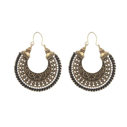 Ohrringe Ohrstecker Damen Schmuck Earrings Böhmische Tropfenohrringe Für Frauen, Vintage-Böhmische Ohrringe, Modische Seilgeflecht-Ohrringe, Schwarz von Hmsanase