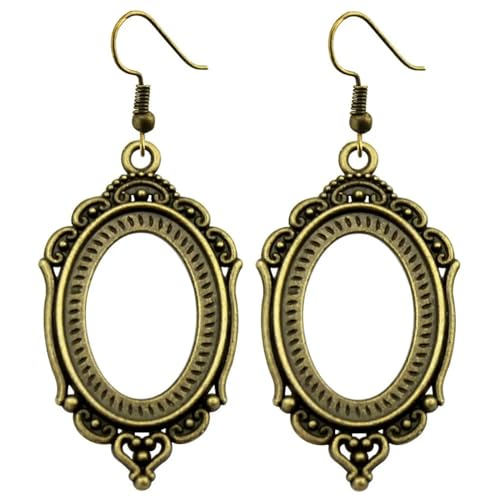 Ohrringe Ohrstecker Damen Schmuck Earrings Mode Handgefertigte 2 Farben 18X25Mm Innengröße Oval Klassischen Stil Anhänger Ohrringe Für Ohrring Antiquebronzecolor von Hmsanase