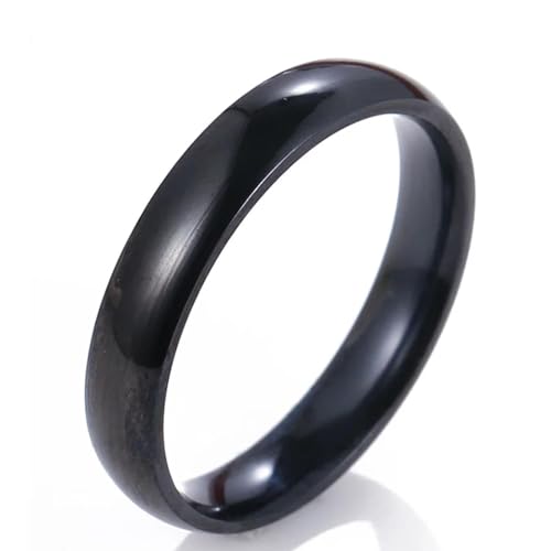 Ring Ringe Damen Bijouterie Herren 4Mm Glatte Ringe Für Frauen Männer Paar Hochzeit Verlobungsring Geschenke 9 Schwarz von Hmsanase