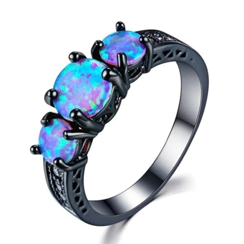 Ring Ringe Damen Bijouterie Herren Mode Schwarz Imitation Blau Ring Für Frauen Ehering Verlobungsring Frauen Party 11 Schwarz von Hmsanase