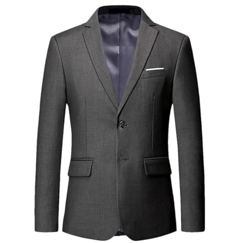 Hndudnff Herren-Blazer, einfarbig, schmal, für Business, Bankett, Hochzeit, Grau, Größe 5XL Hndudnff Herren-Blazer, einfarbig, schmal, für Business, Bankett, Hochzeit, Grau, Größe 5XL von Hndudnff