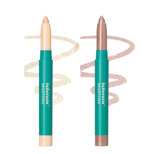 2PC Thrive Eyeshadow Stick, Thrive Lidschatten-Stick, Augenaufheller, Schimmernder, Cremiger Lidschattenstift, Highlighter, Eyeliner, langlebig, Wasserdicht, Mischbar, Einfach zu Färben (01+04) von HoGeGe