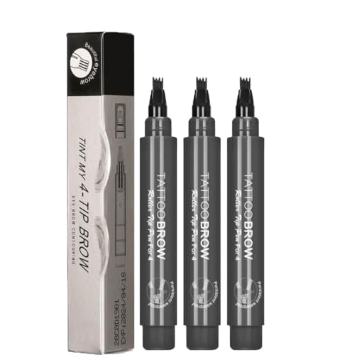 3PC Waterproof Beard Filling Pen Kit, Wasserfestes Bartfüllstift-Set, Beard Filler Beard Penci, Herren Bartfüller und Bartstift, Bart Farbe Schwarz und Bartfüller zum Füllen (Grau) von HoGeGe