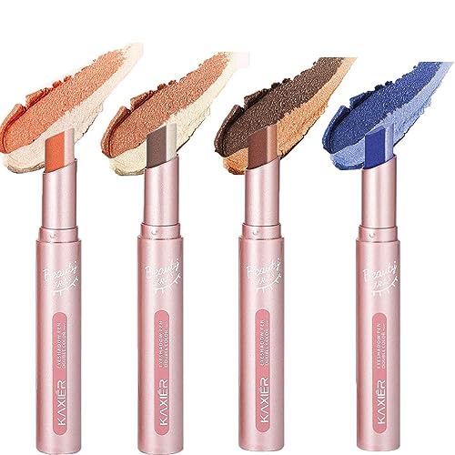 4 Stück Gradient Double Lidschatten Stick, Double Colors Eyeshadow Stick, Eyeshadow Stick Bicolors Gradient, Lidschatten Stick Zweifarbig, Glitter Shimmer Long Lasting Wasserdicht Eyeshadow (#B) von HoGeGe