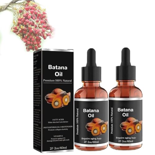 Batana Oil Organic for Healthy Hair, Batana Öl für Haarwachstum, 100% Natürlich, Fördert die Haarwäsche für Männer und Frauen, Verstärkt die Ausstrahlung von Haaren und Haut 60ml (2PC) von HoGeGe