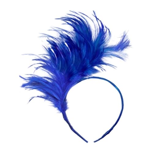 Generisch 1920s Stirnband, Feder Stirnband, 20er Stil Haarband Retro Haarband Karneval Kopfschmuck, Haarreif Fascinator Stirnbänder, Prom Queen Kopfbedeckung für Karneval Party Halloween (Blau) von HoGeGe