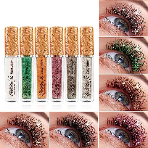 Glitzer-Diamant-Mascara, 7 Farben Glitzer-Augen-Make-up, Wasserfeste und Ianganhaltende Wimperntusche, Glitzer-Make-up für Bühnenpartys und Hochzeitsfeste. von HoGeGe