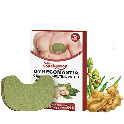 Gynäkomastie-Cellulite-Schmelzpflaster | Brustaufkleber Cellulite-Reduktionspflaster | Gynäkomastie-Straffungs-Ingwer-Pflaster, Effektive Massage-Pflaster,Herren Nippelabdeckung (12PCS) von HoGeGe