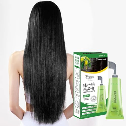 Plant extract hair dye essence, Pflanzenextrakt-Haarfärbe-Essenz, Haarfärbemittel für graues Haar, schwarzes Haarfärbemittel für Männer und Frauen, Botanisches Blasen-Haarfärbemittel von HoGeGe