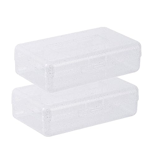 Stiftebox Aufbewahrungsbox Plastikmäppchen Box mit Deckel Snap Closure Bleistiftbox aus Kunststoff Pinselmalstifte für Stifte Pinsel Studenten Schreibwaren, Transparent, Grosse Kapazität, 2PC (D) von HoGeGe