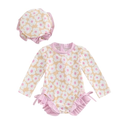 HodJIU Badeanzug für Babys, Mädchen, UV-Schutz, Badeanzug, Langarm, Schwimmanzug, Schwimmbad für Neugeborene, mit Hut, Rosa, 12-18 Monate HodJIU Badeanzug für Babys, Mädchen, UV-Schutz, Badeanzug, Langarm, Schwimmanzug, Schwimmbad für Neugeborene, mit Hut, Rosa, 12-18 Monate von HodJIU