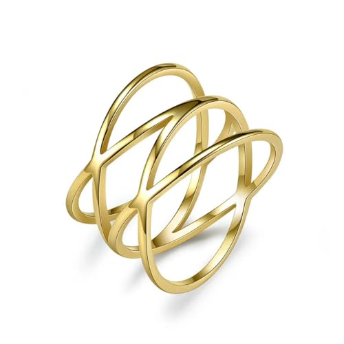 15mm Edelstahl Kreuz Hohlring Geometrische Männer und Frauen Ring Geschenk Schmuck von Hokech