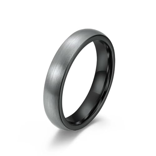 4mm 6mm 8mm Grau Gebogener gebürsteter Wolframkarbid Stahlring Herren und Damen Schmuck Geschenke von Hokech